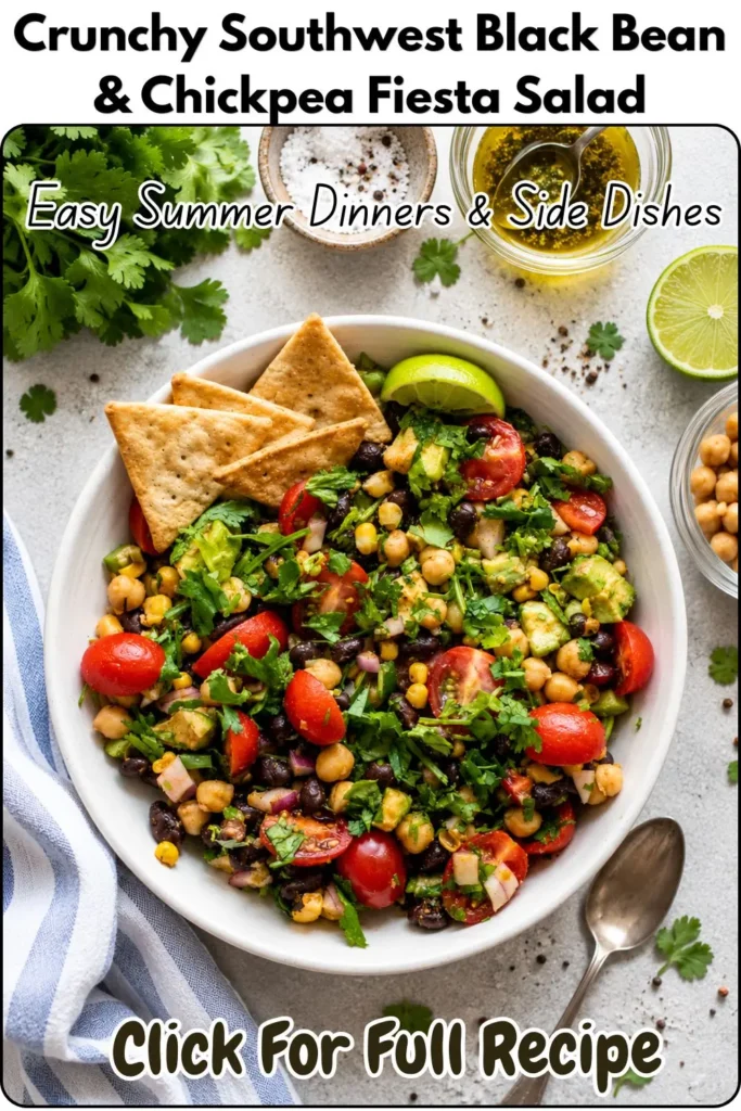Crunchy Southwest Black Bean & Chickpea Fiesta Salad