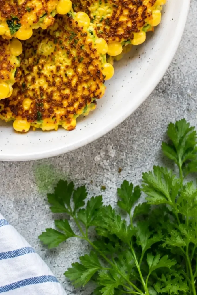 Easy Vegan Zucchini & Sweet Corn Summer Fritters Fresh