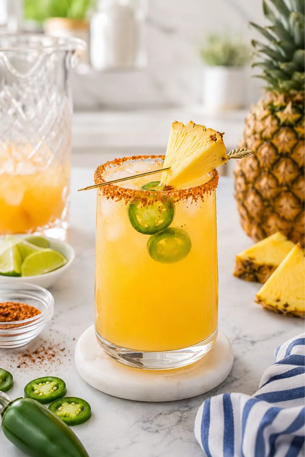Frozen Pineapple & Jalapeño Spicy Summer Mocktail