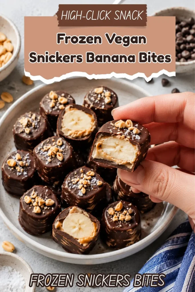 Frozen Vegan Snickers Banana Bites