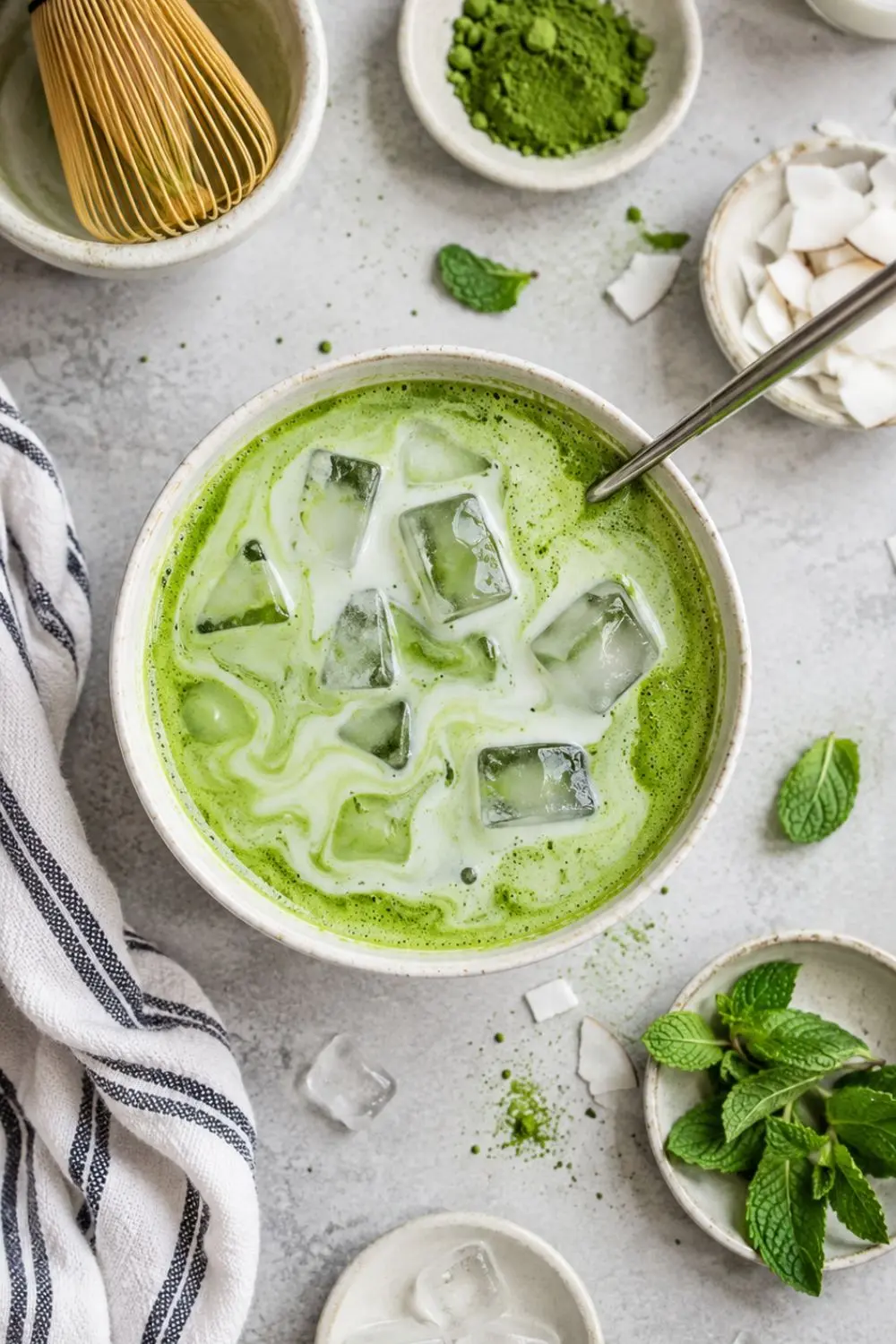 Iced Coconut Matcha Latte (Starbucks Copycat Vegan)
