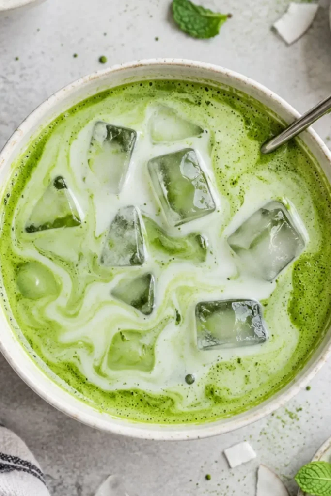 Iced Coconut Matcha Latte (Starbucks Copycat Vegan)