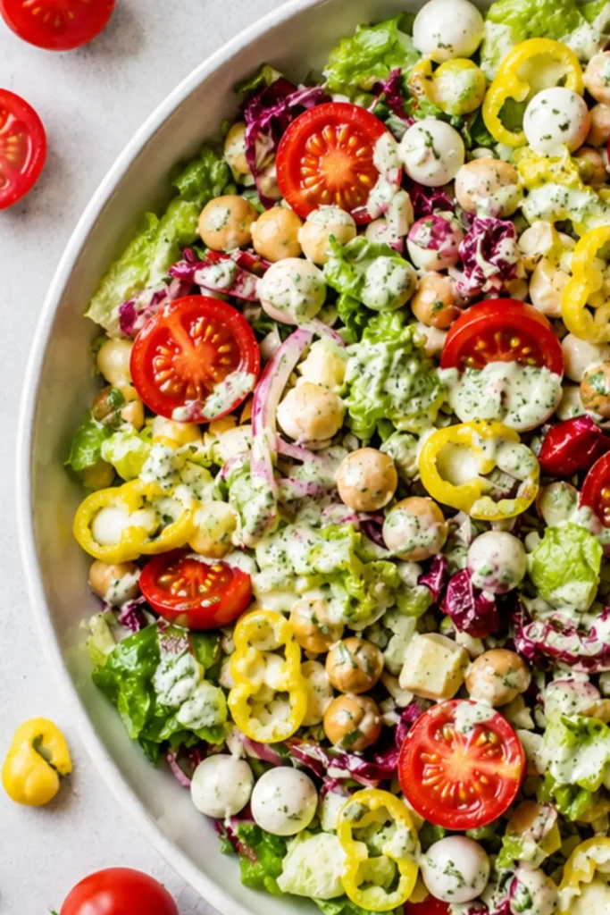Italian Chopped Salad with Creamy Vegan Herb Dressing