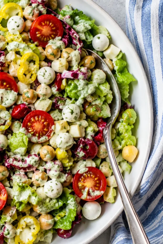Italian Chopped Salad with Creamy Vegan Herb Dressing