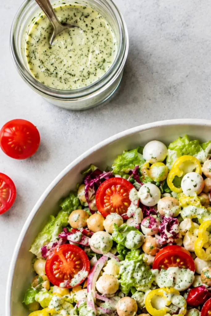 Italian Chopped Salad with Creamy Vegan Herb Dressing