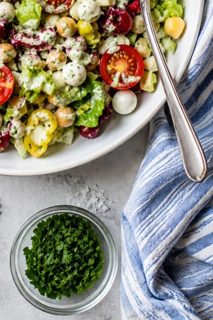 Italian Chopped Salad with Creamy Vegan Herb Dressing