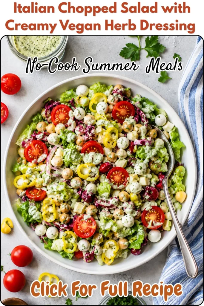 Italian Chopped Salad with Creamy Vegan Herb Dressing