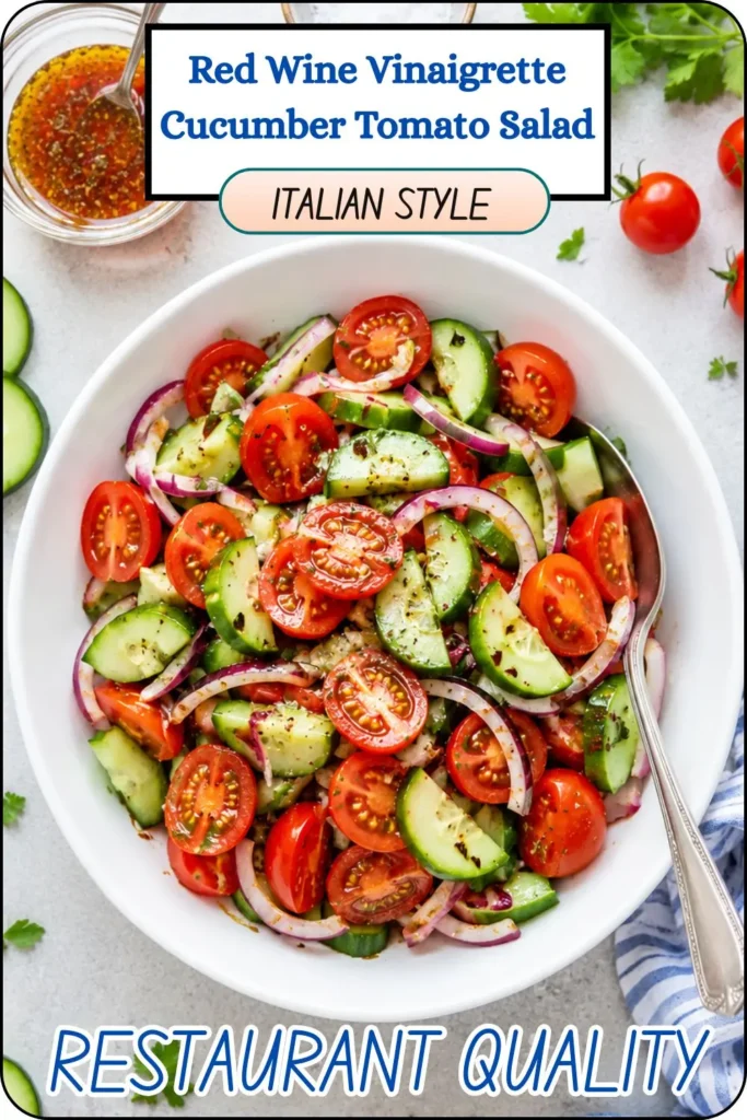 Italian Red Wine Vinaigrette Cucumber Tomato Salad