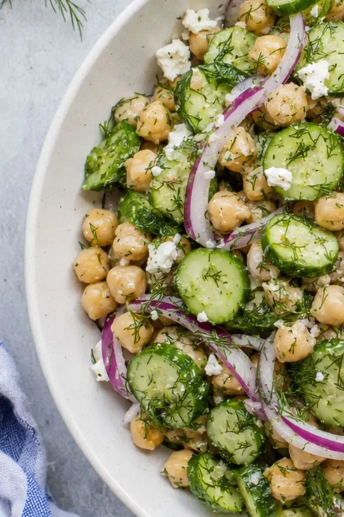 Lemon Dill Cucumber Chickpea Salad