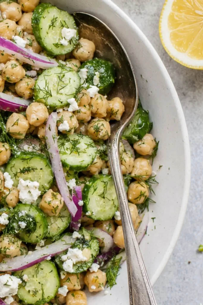 Lemon Dill Cucumber Chickpea Salad