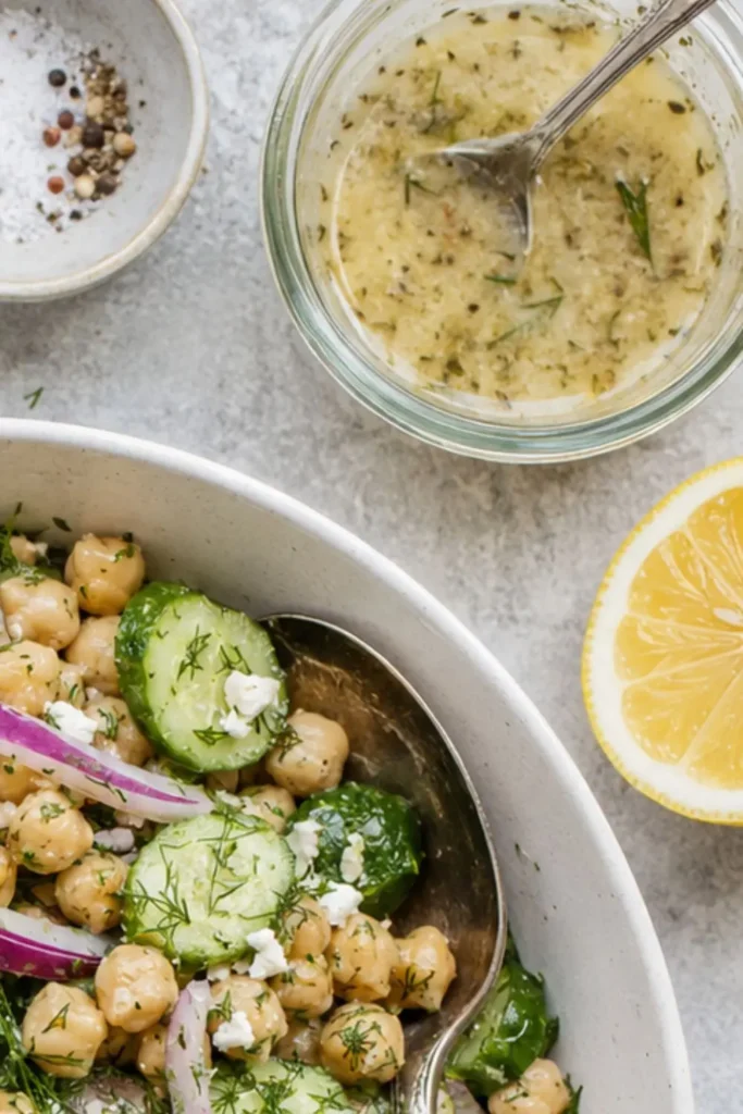 Lemon Dill Cucumber Chickpea Salad