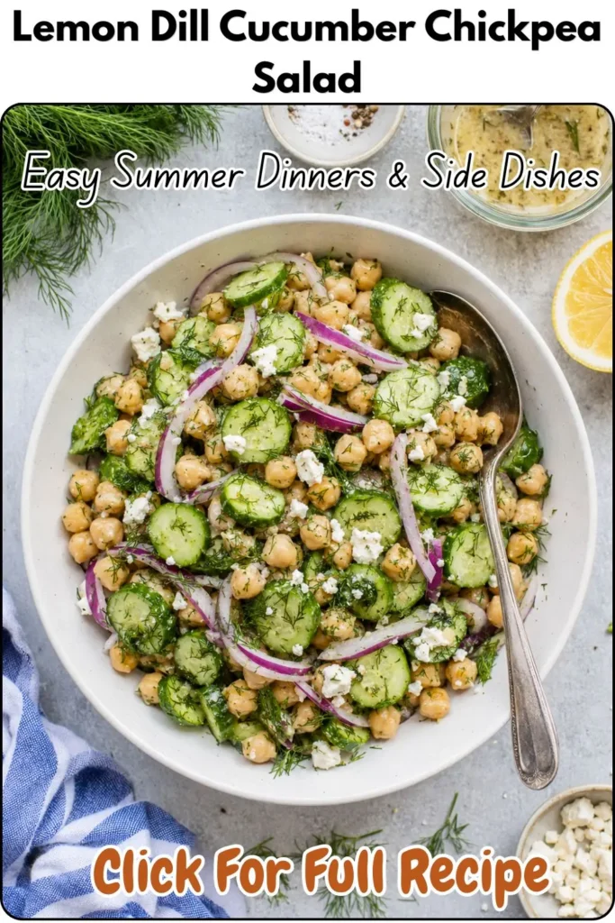 Lemon Dill Cucumber Chickpea Salad- Fresh Plant-Based Summer Comfort Food
