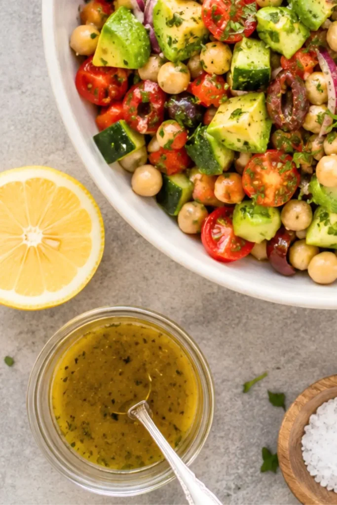 Loaded Mediterranean Chickpea & Avocado Salad Bowl