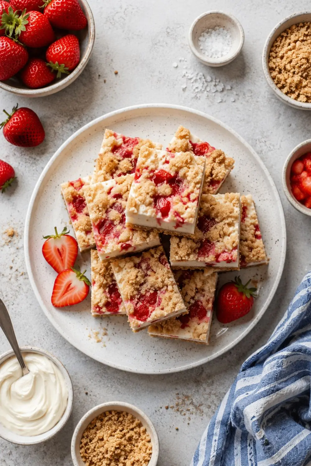 No-Bake Vegan Strawberry Cheesecake Bars