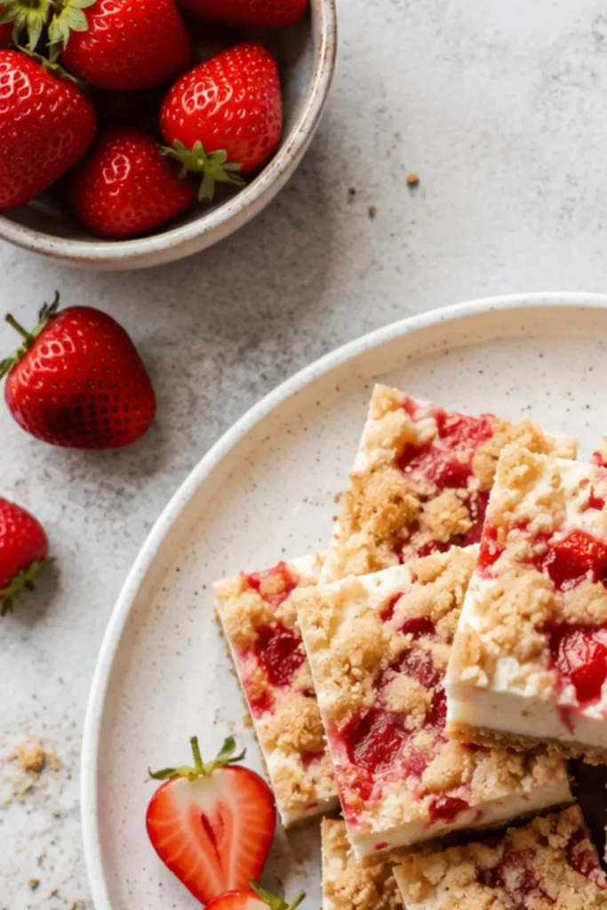 No-Bake Vegan Strawberry Cheesecake Bars