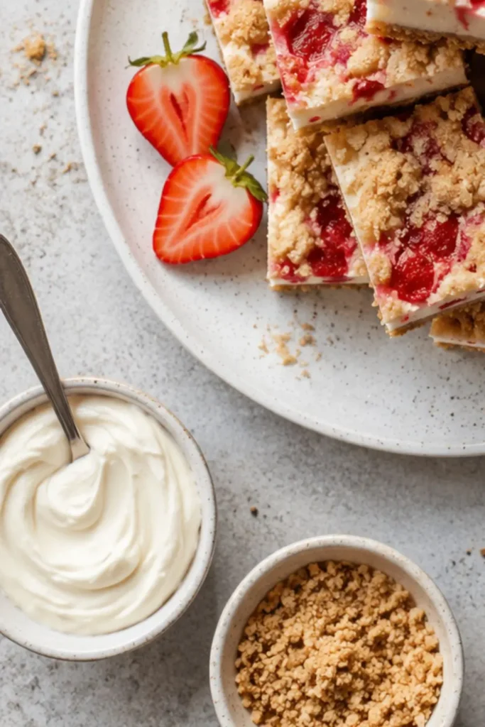 No-Bake Vegan Strawberry Cheesecake Bars