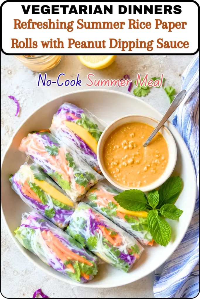 Refreshing Summer Rice Paper Rolls with Peanut Dipping Sauce