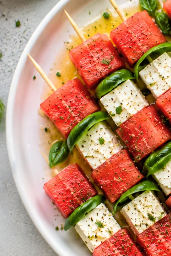 Refreshing Summer Watermelon & Vegan Feta Skewers