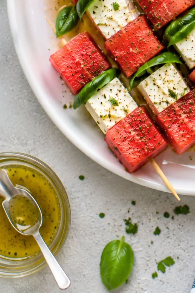 Refreshing Summer Watermelon & Vegan Feta Skewers