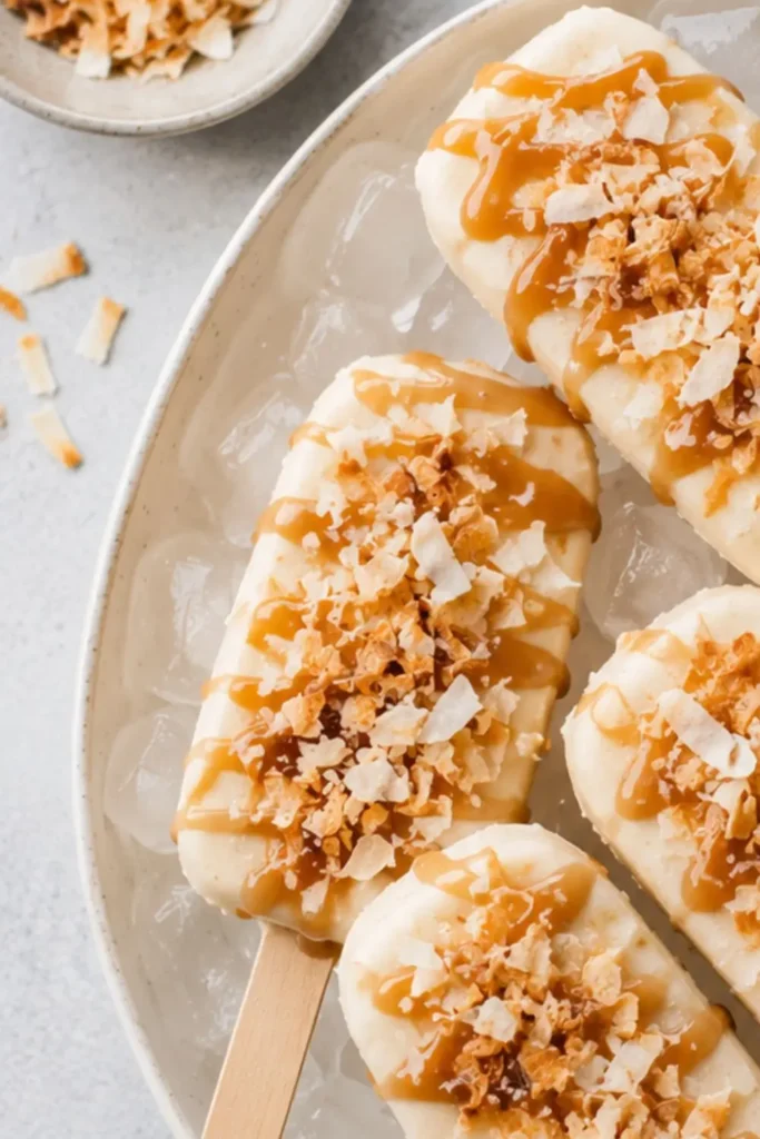 Salted Caramel Coconut Ice Cream Bars