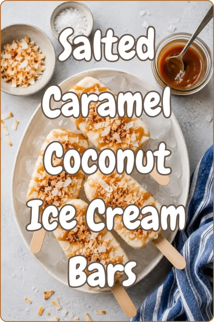 Salted Caramel Coconut Ice Cream Bars