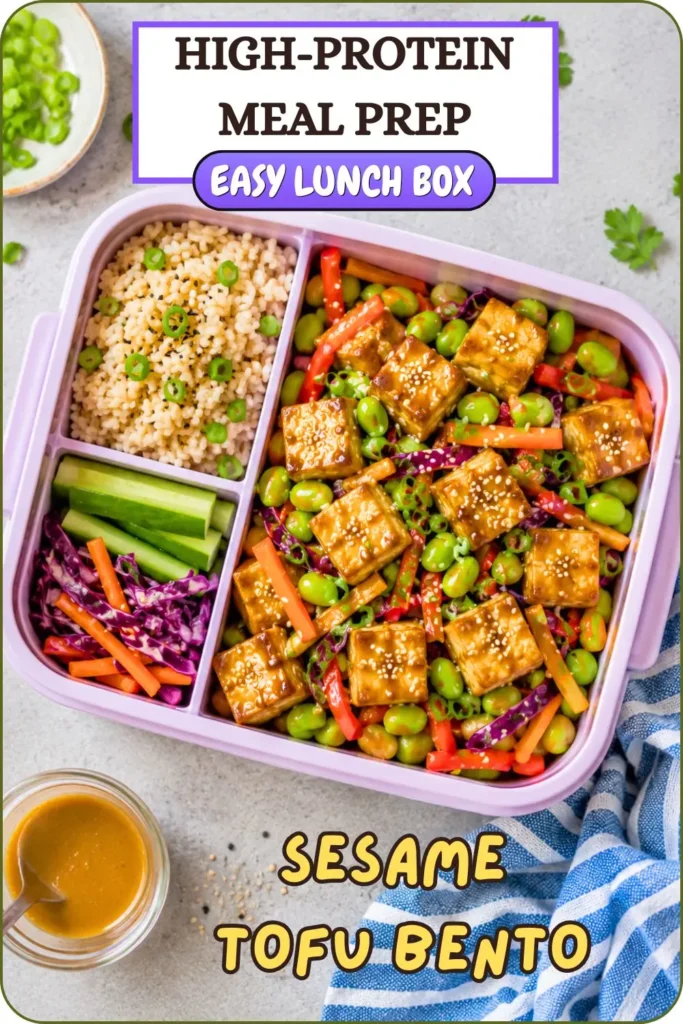 Sesame Tofu & Edamame Veggie Bento Box Meals