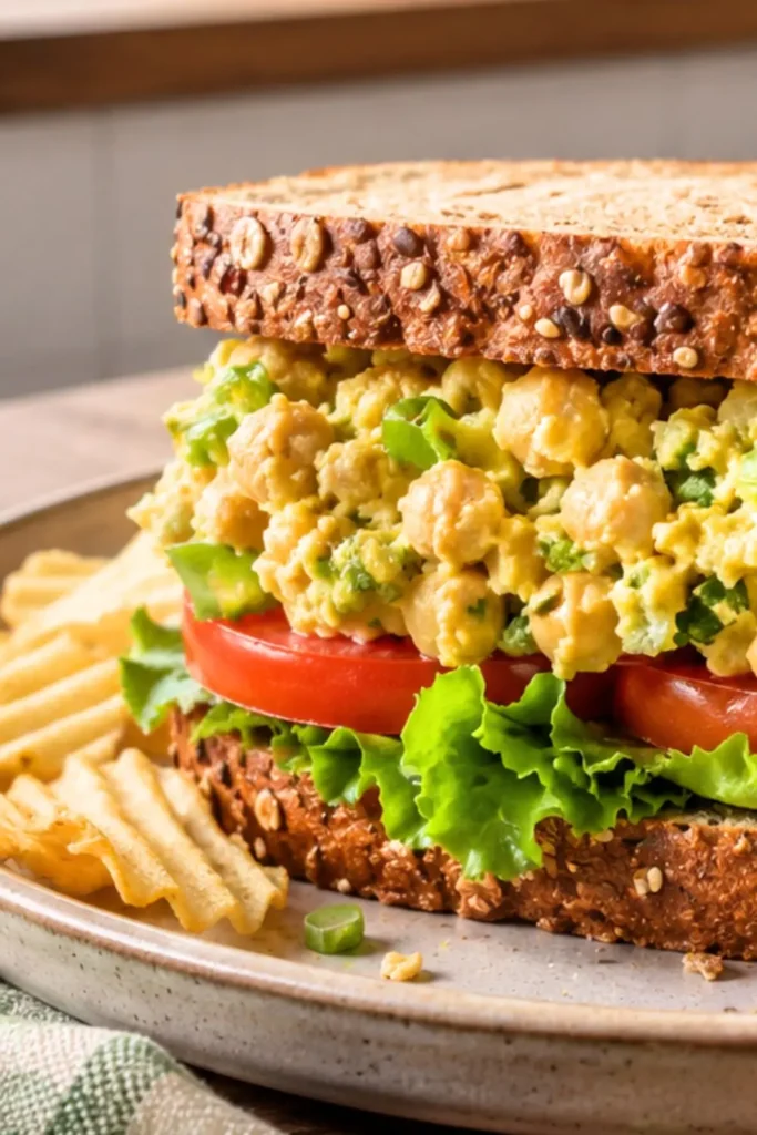 Smashed Chickpea Salad Sandwich (No-Mayo Vegan Friendly)