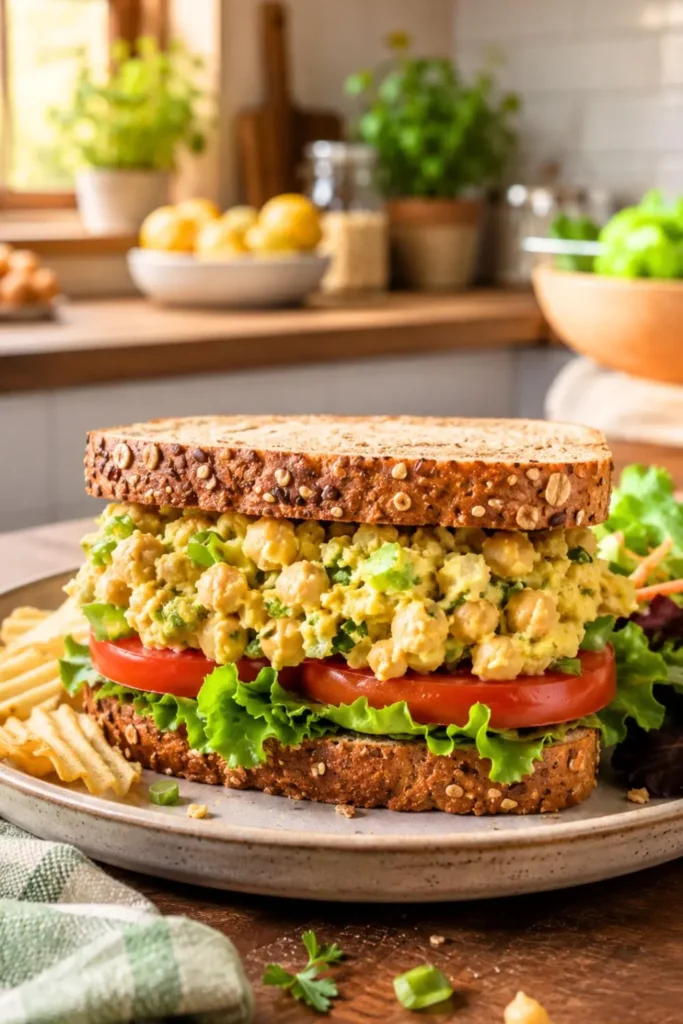 Smashed Chickpea Salad Sandwich (No-Mayo Vegan Friendly)