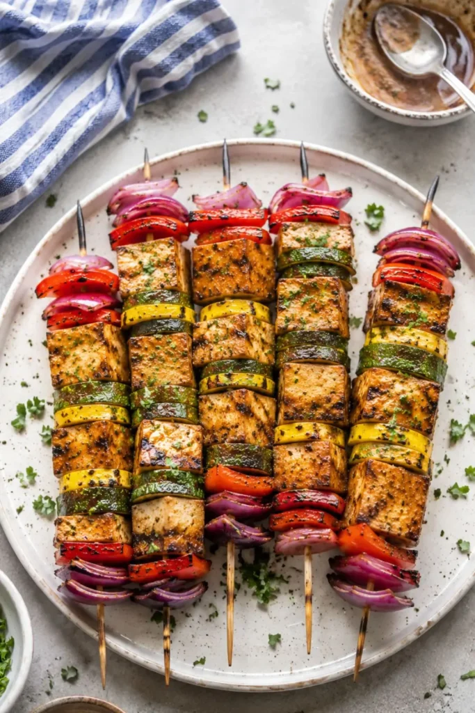 Smoky BBQ Tofu & Veggie Skewers