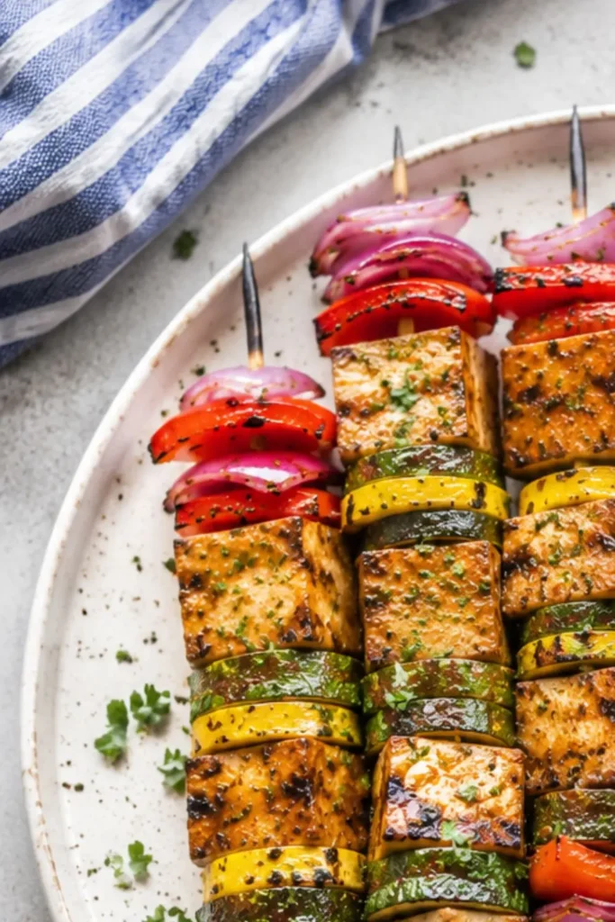 Smoky BBQ Tofu & Veggie Skewers