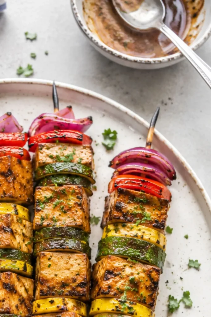 Smoky BBQ Tofu & Veggie Skewers