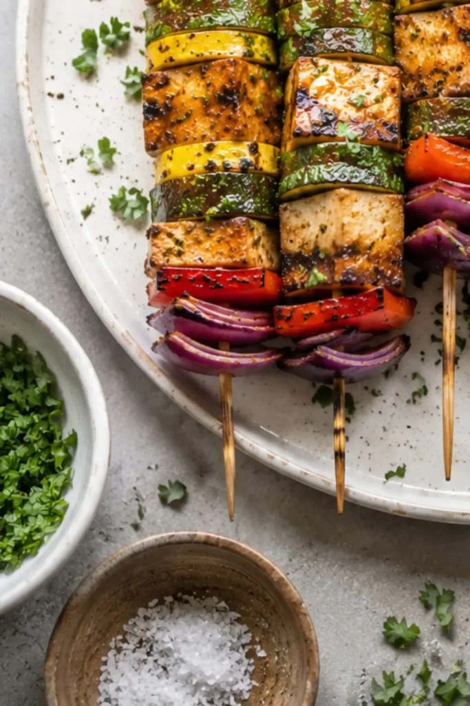 Smoky BBQ Tofu & Veggie Skewers