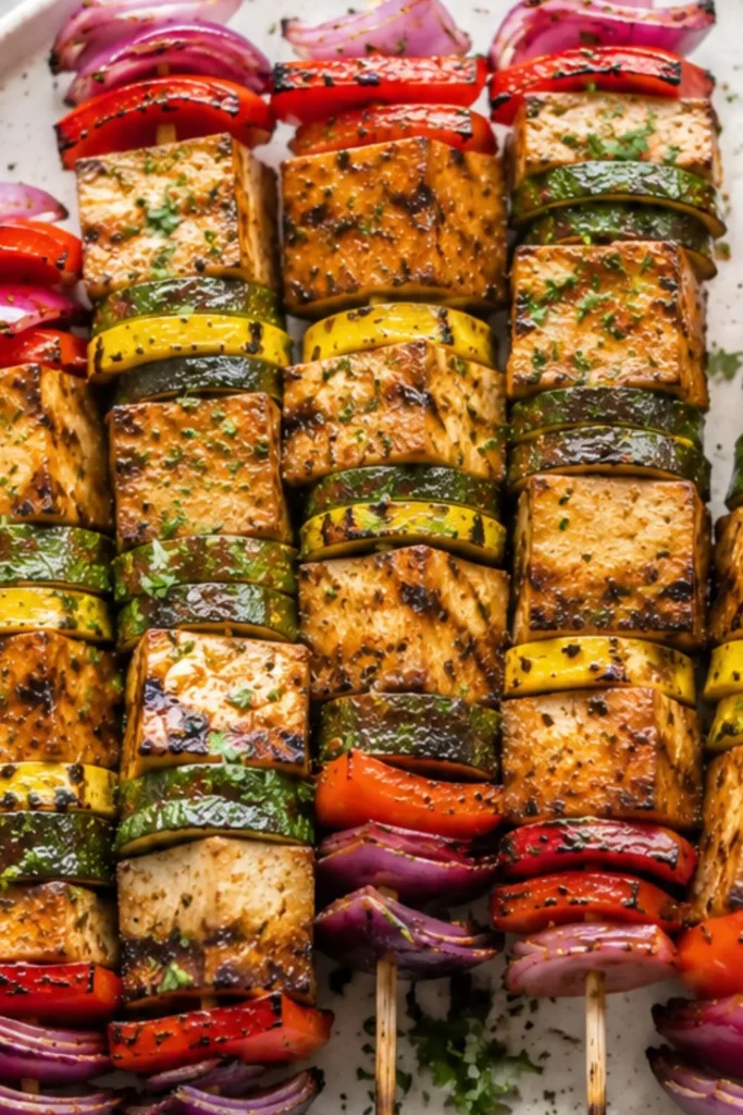 Smoky BBQ Tofu & Veggie Skewers