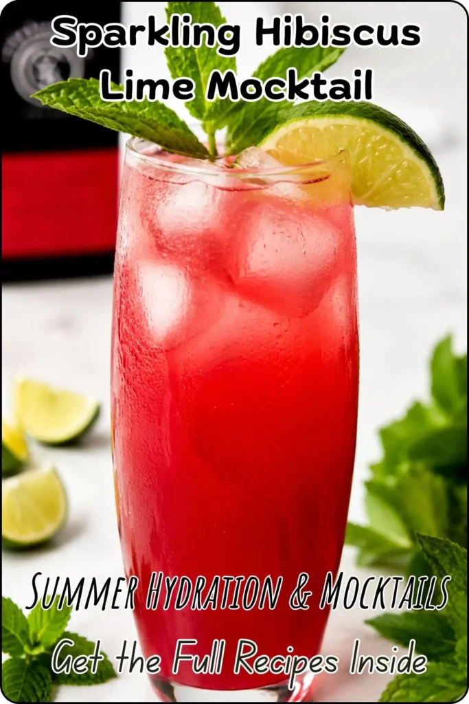 Sparkling Hibiscus Lime Mocktail