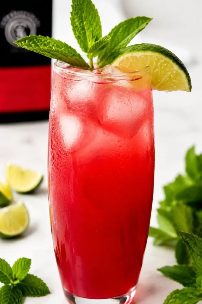 Sparkling Hibiscus Lime Mocktail
