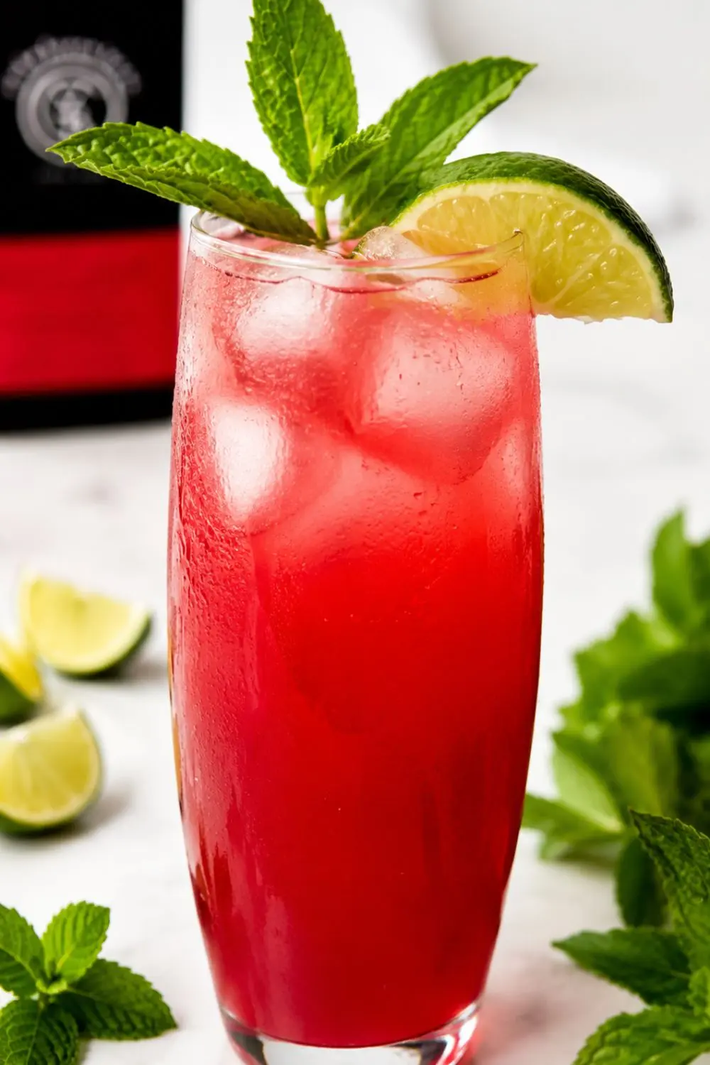 Sparkling Hibiscus Lime Mocktail