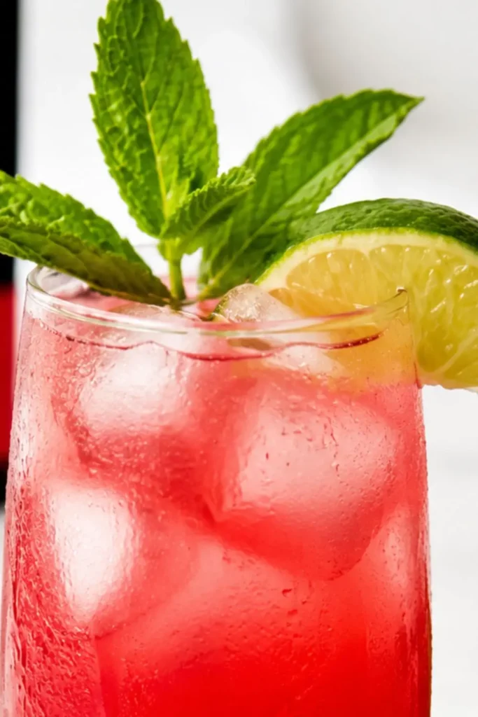 Sparkling Hibiscus Lime Mocktail
