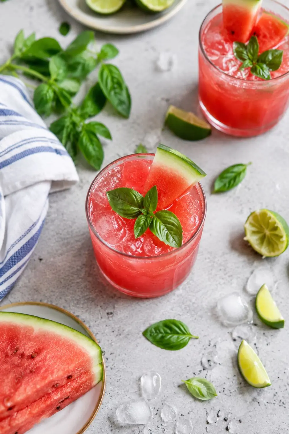 Sparkling Watermelon Basil Mint Cooler