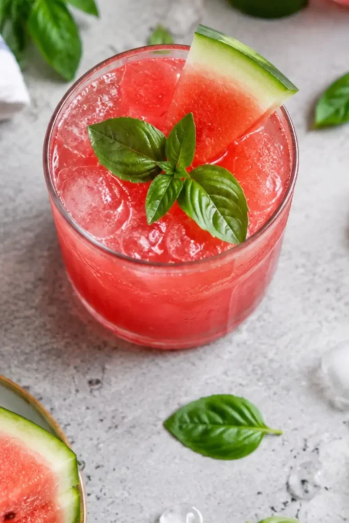 Sparkling Watermelon Basil Mint Cooler