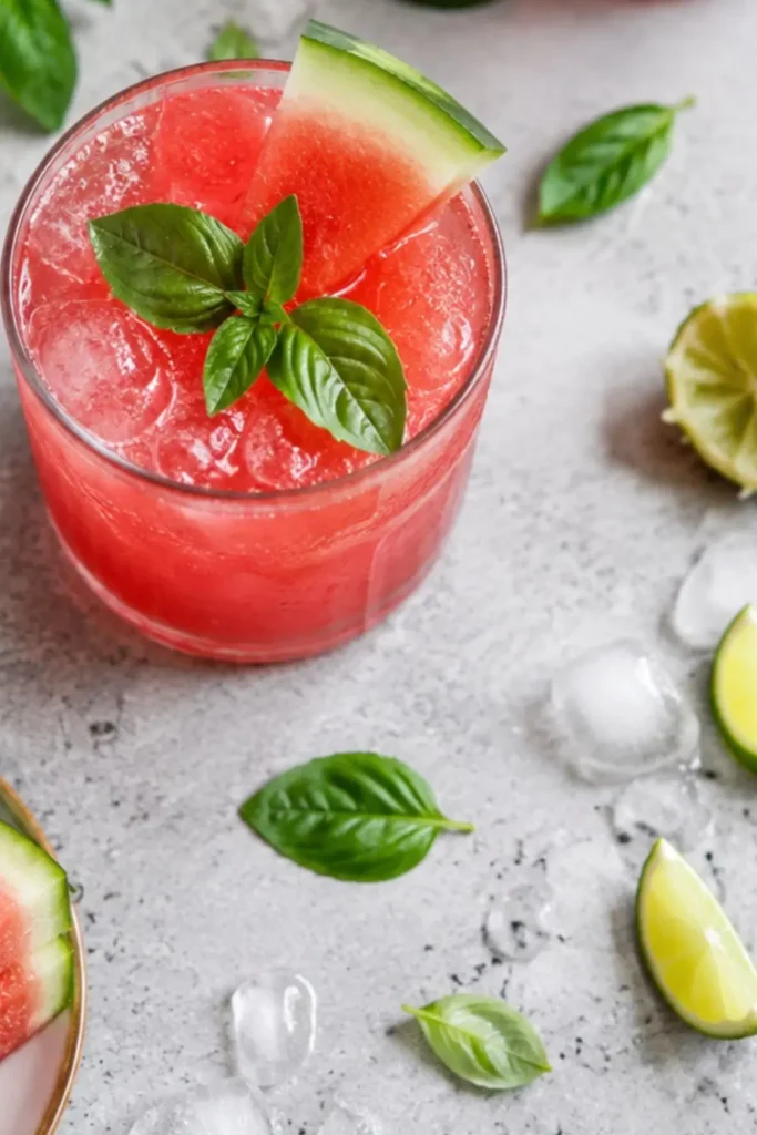 Sparkling Watermelon Basil Mint Cooler