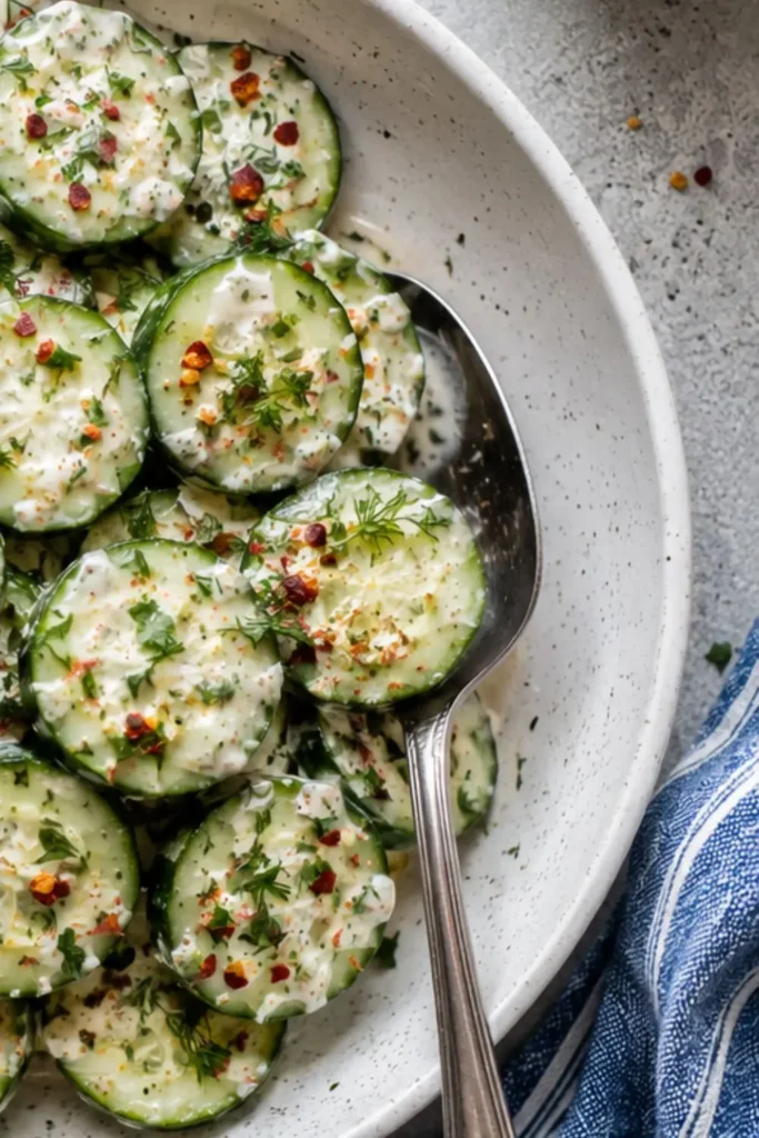 Spiced Cucumber Slices with Creamy Herb Vegan Cheese