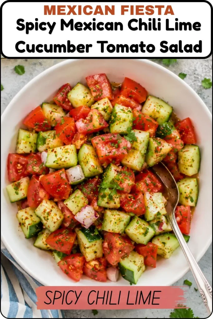 Spicy Mexican Chili Lime Cucumber Tomato Salad