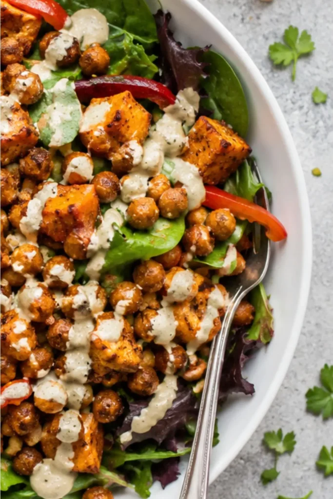 Roasted BBQ Chickpea & Sweet Potato Salad