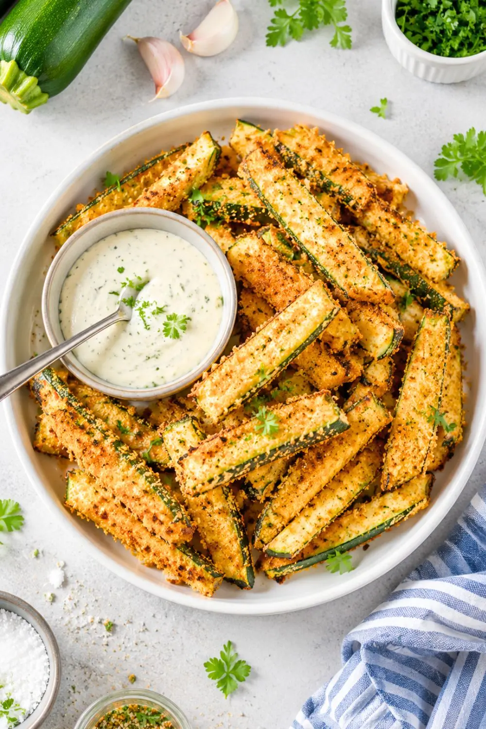 Super Crispy Air Fryer Zucchini Fries