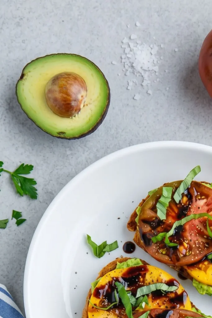 Ultimate Heirloom Tomato & Avocado Toast with Balsamic Glaze