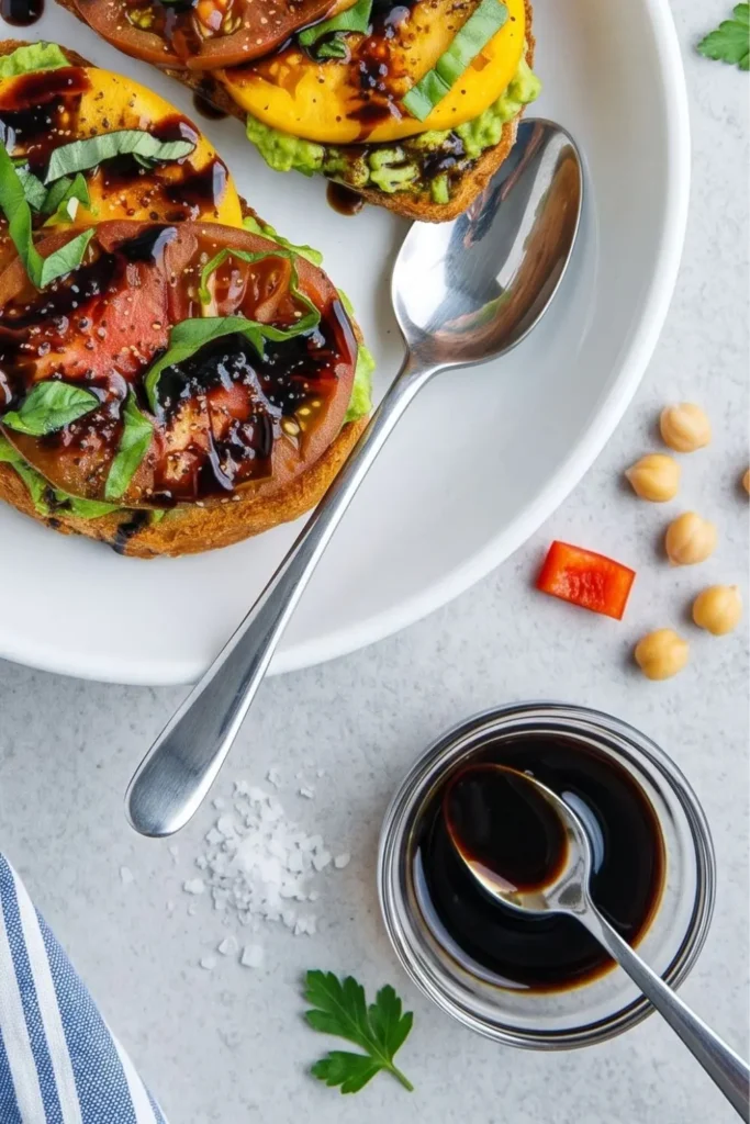 Ultimate Heirloom Tomato & Avocado Toast with Balsamic Glaze