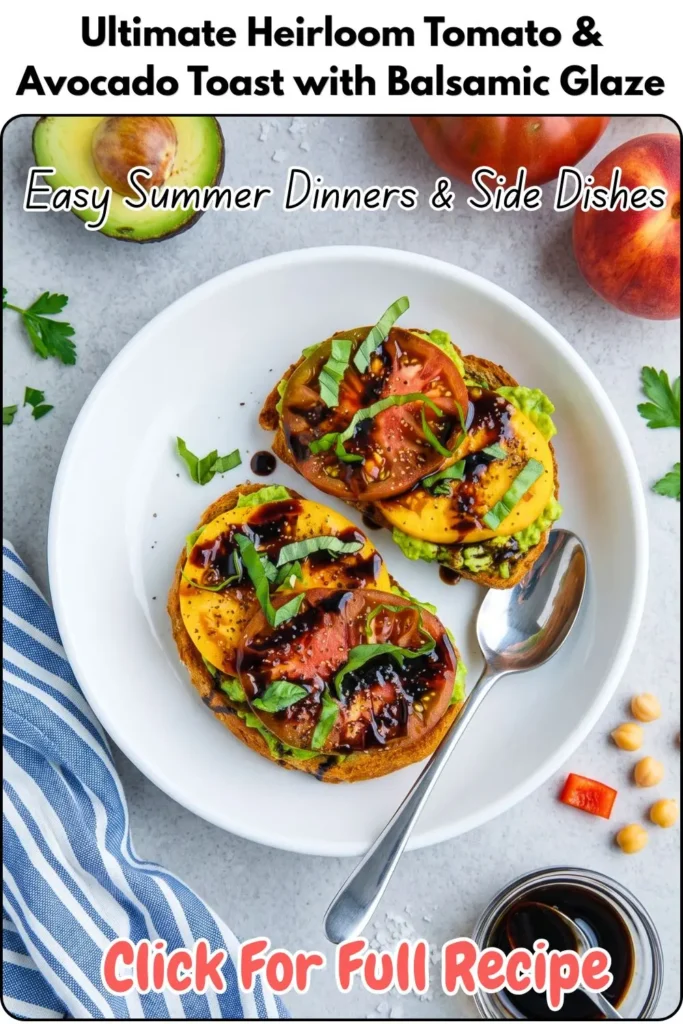 Ultimate Heirloom Tomato & Avocado Toast with Balsamic Glaze