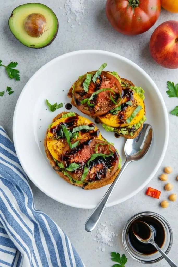 Ultimate Heirloom Tomato & Avocado Toast with Balsamic Glaze