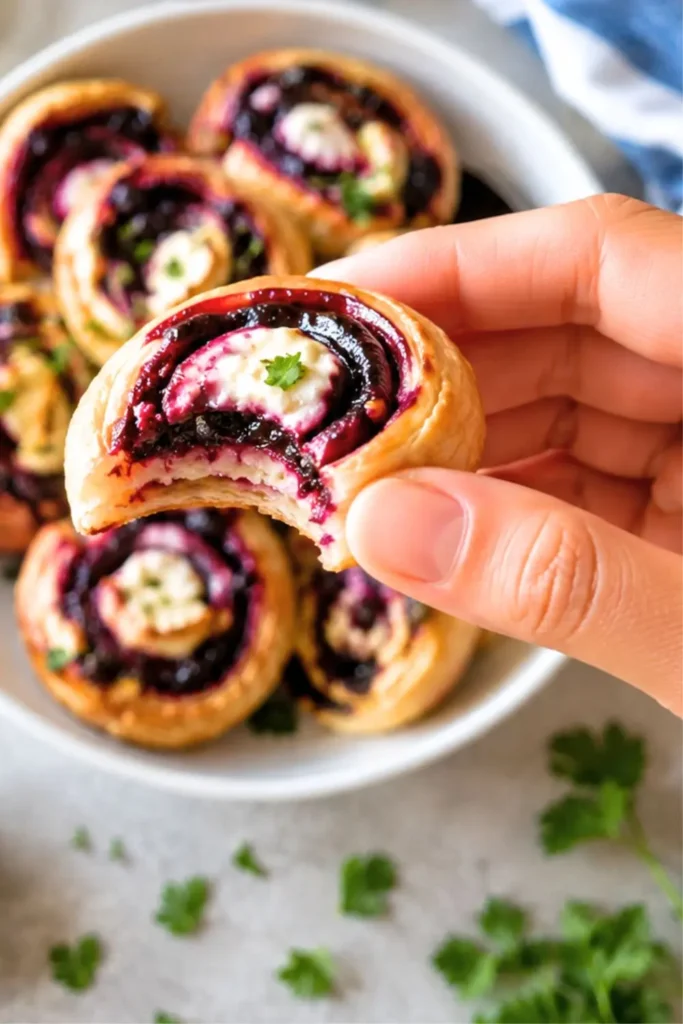 Blackberry Jam & Brie Puff Pastry Pinwheels