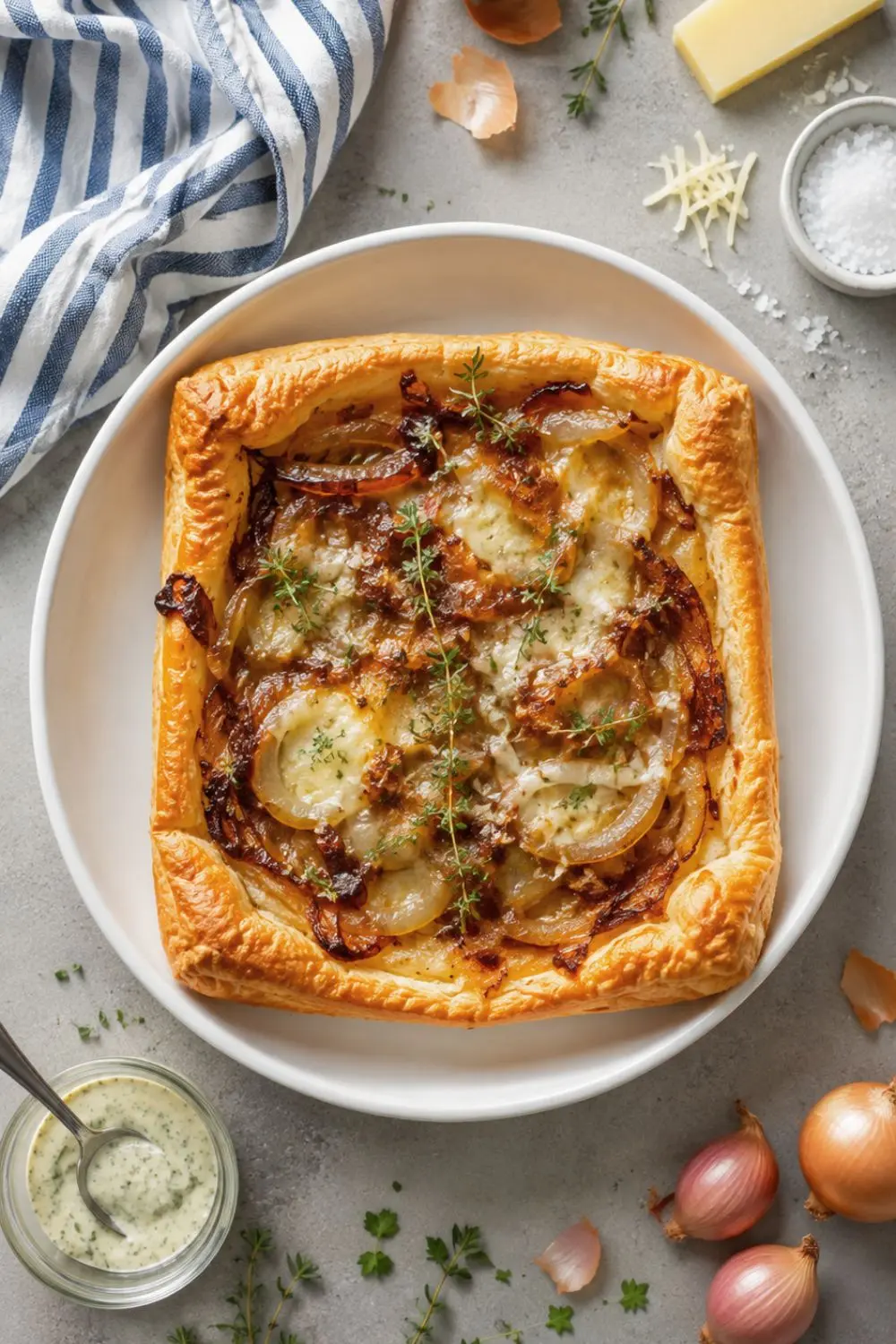 Caramelized Onion & Gruyère Cheese Puff Pastry Tart